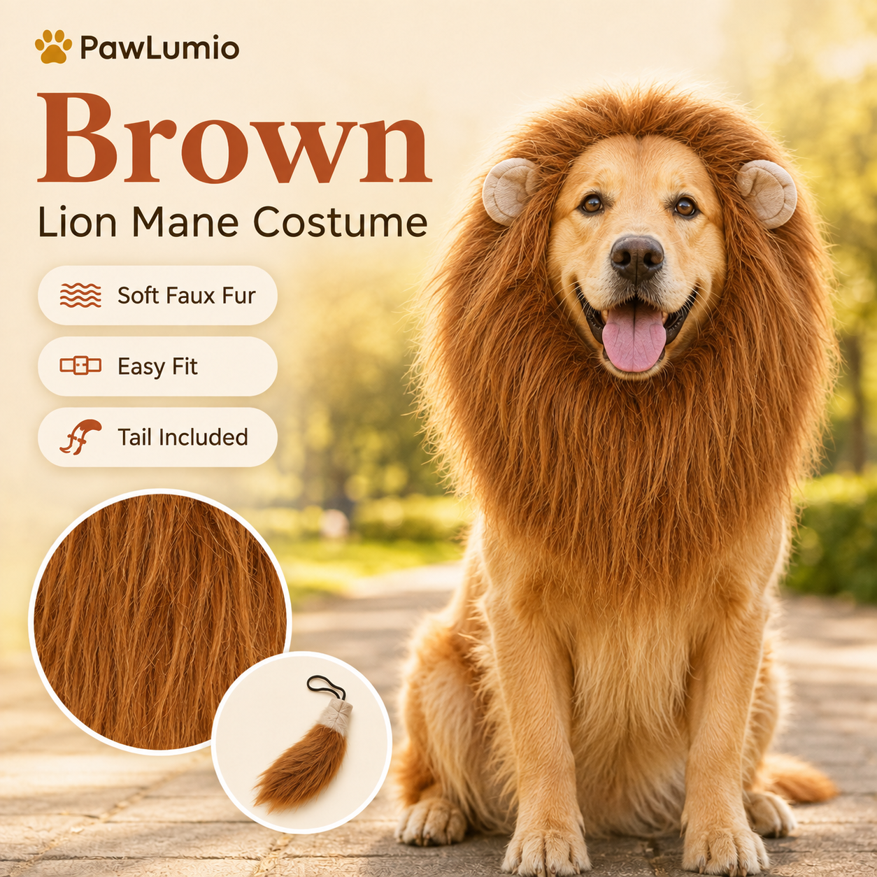 RoarPaws™ Lion Mane Costume for Dogs