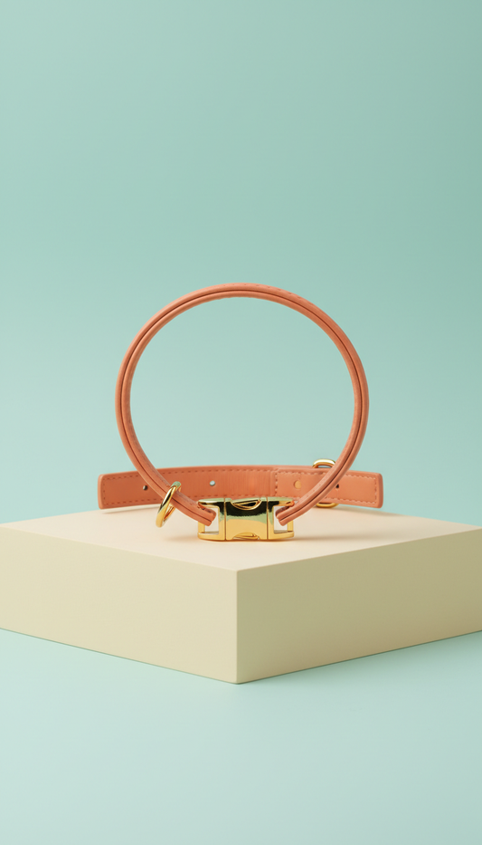 Pet Collar in Peach Pop Colorway