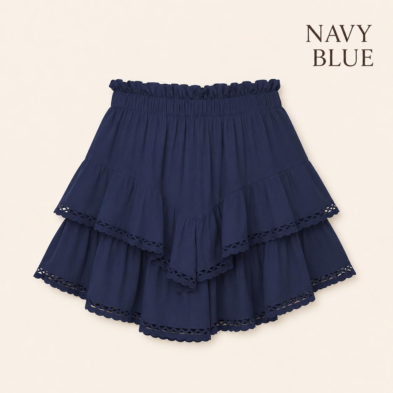 RuffleEase - High Waist Tiered Skort for Women