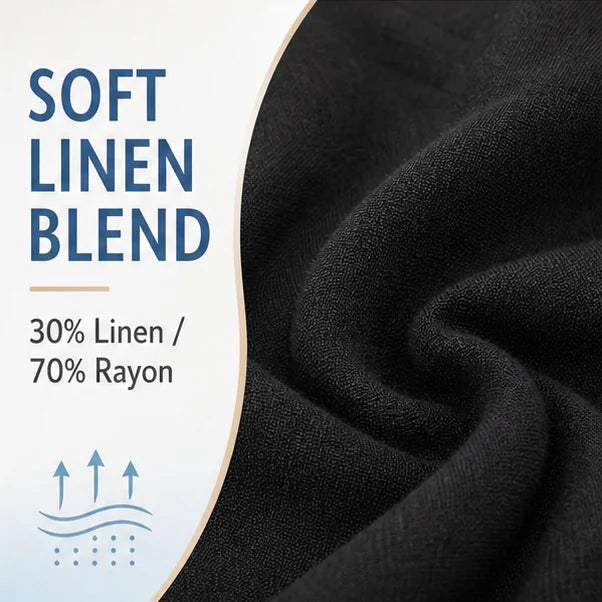 BreezyLinen Relaxed Linen-Blend Palazzo Pants