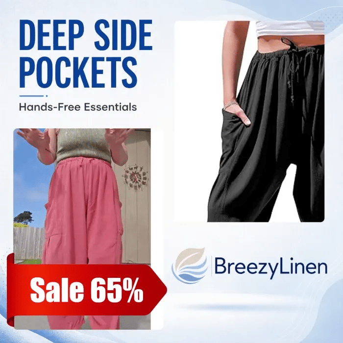 BreezyLinen Relaxed Linen-Blend Palazzo Pants