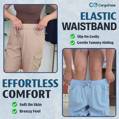 CargoEase - Women 6 Pockets Lightweight Hiking Cargo Shorts