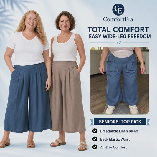 ComfortEra™ Flattering Soft Linen Palazzo Pants