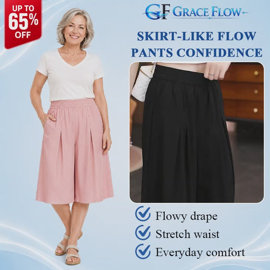 GraceFlow — Skirt-Look Wide Leg Culotte Pants
