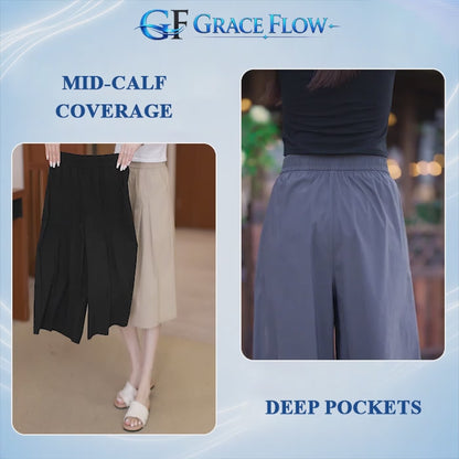GraceFlow — Skirt-Look Wide Leg Culotte Pants
