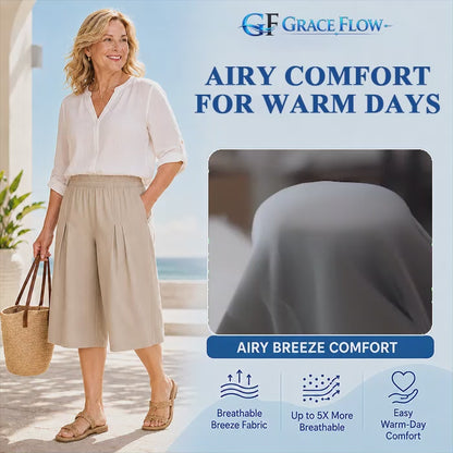 GraceFlow — Skirt-Look Wide Leg Culotte Pants