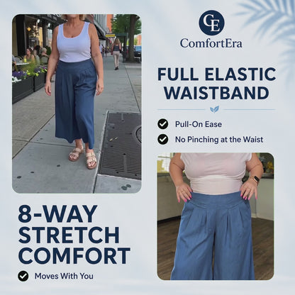 ComfortEra™ Flattering Soft Linen Palazzo Pants